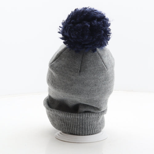 Preworn Boys Grey Acrylic Bobble Hat One Size - Penguin