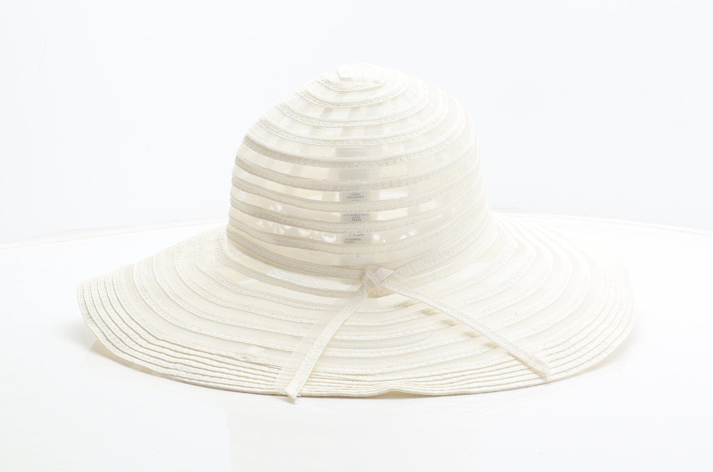 F&F Womens Ivory Striped Paper Sun Hat One Size