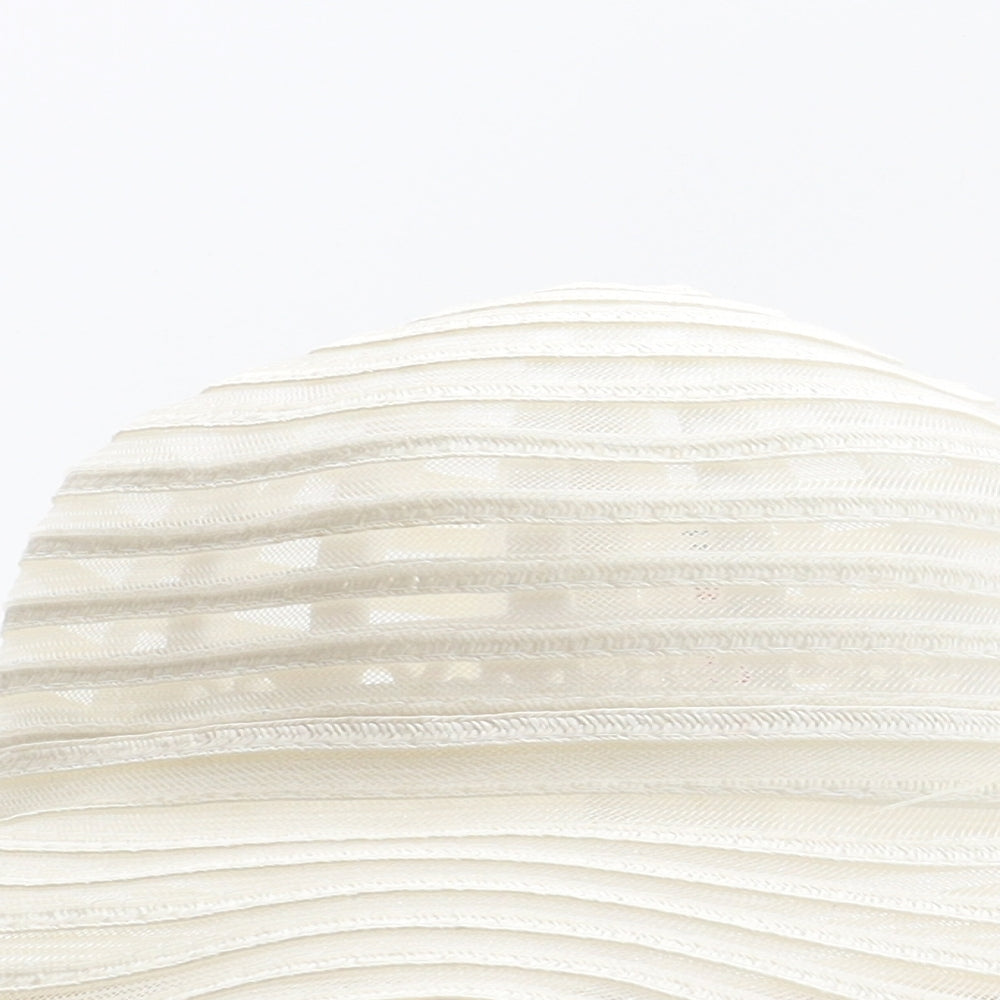 F&F Womens Ivory Striped Paper Sun Hat One Size