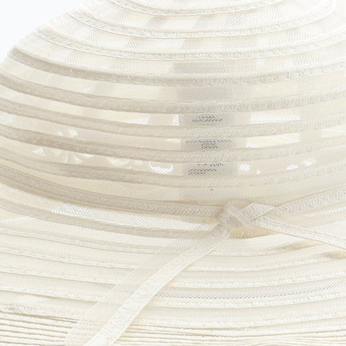 F&F Womens Ivory Striped Paper Sun Hat One Size