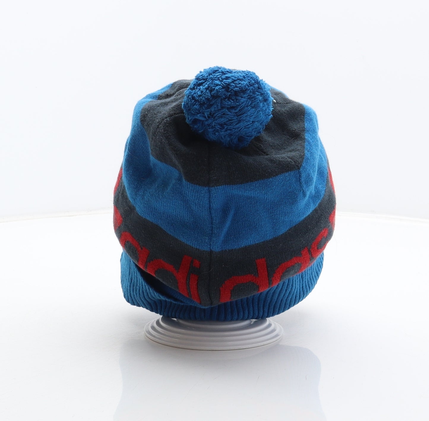 adidas Mens Blue Striped Cotton Beanie One Size - Booble