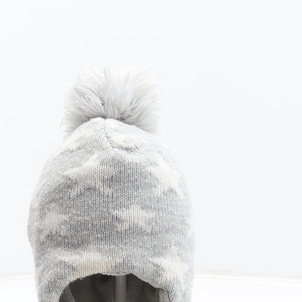 Primark Girls Grey Geometric Acrylic Bonnet Size S - Stars pattern