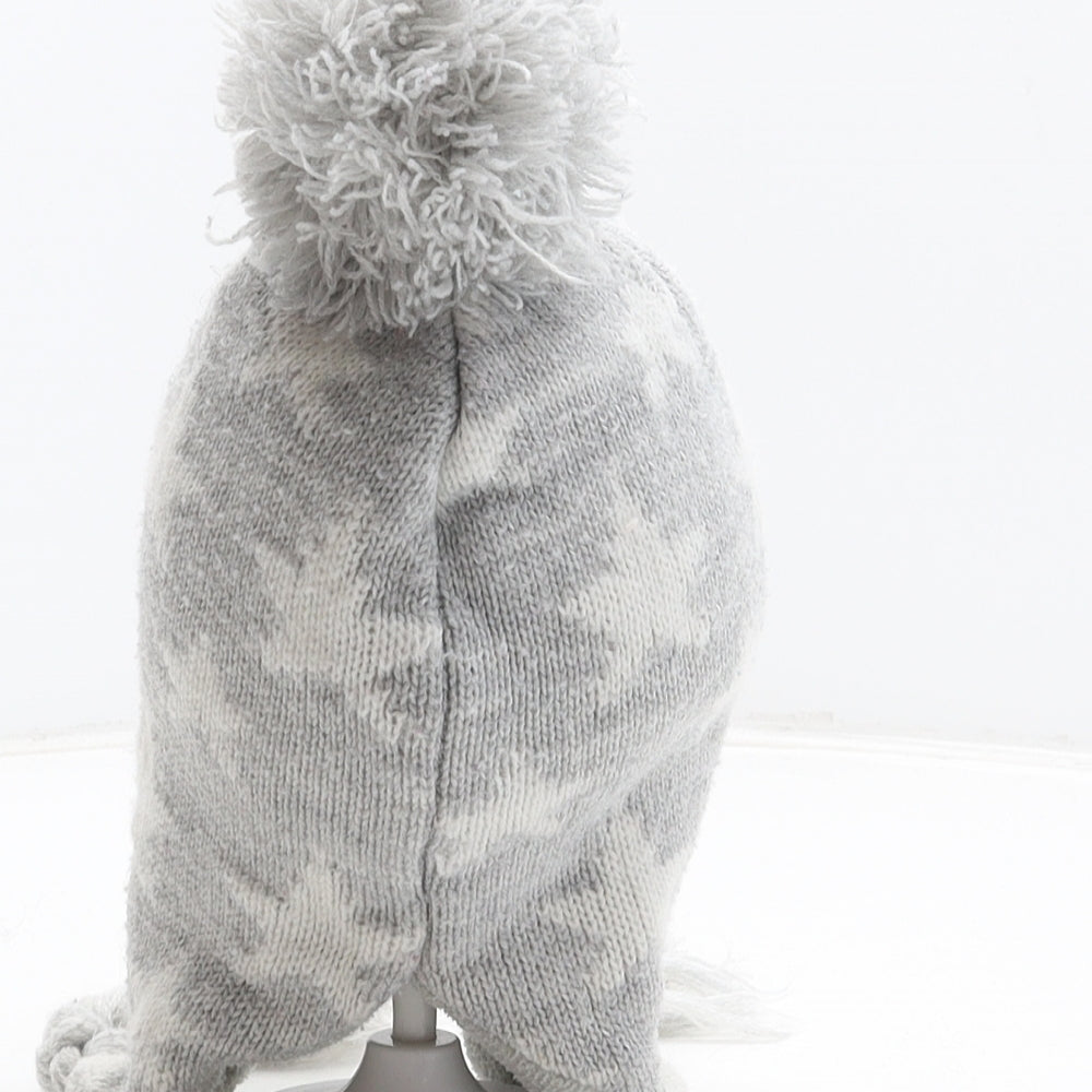 Primark Girls Grey Geometric Acrylic Bonnet Size S - Stars pattern