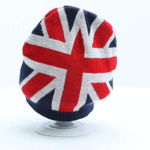 Preworn Boys Multicoloured Geometric Acrylic Beanie One Size - Union Jack