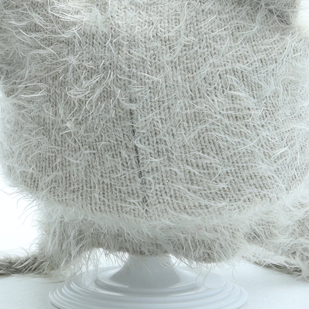 Young Dimension Girls Grey Acrylic Bonnet One Size - Owl