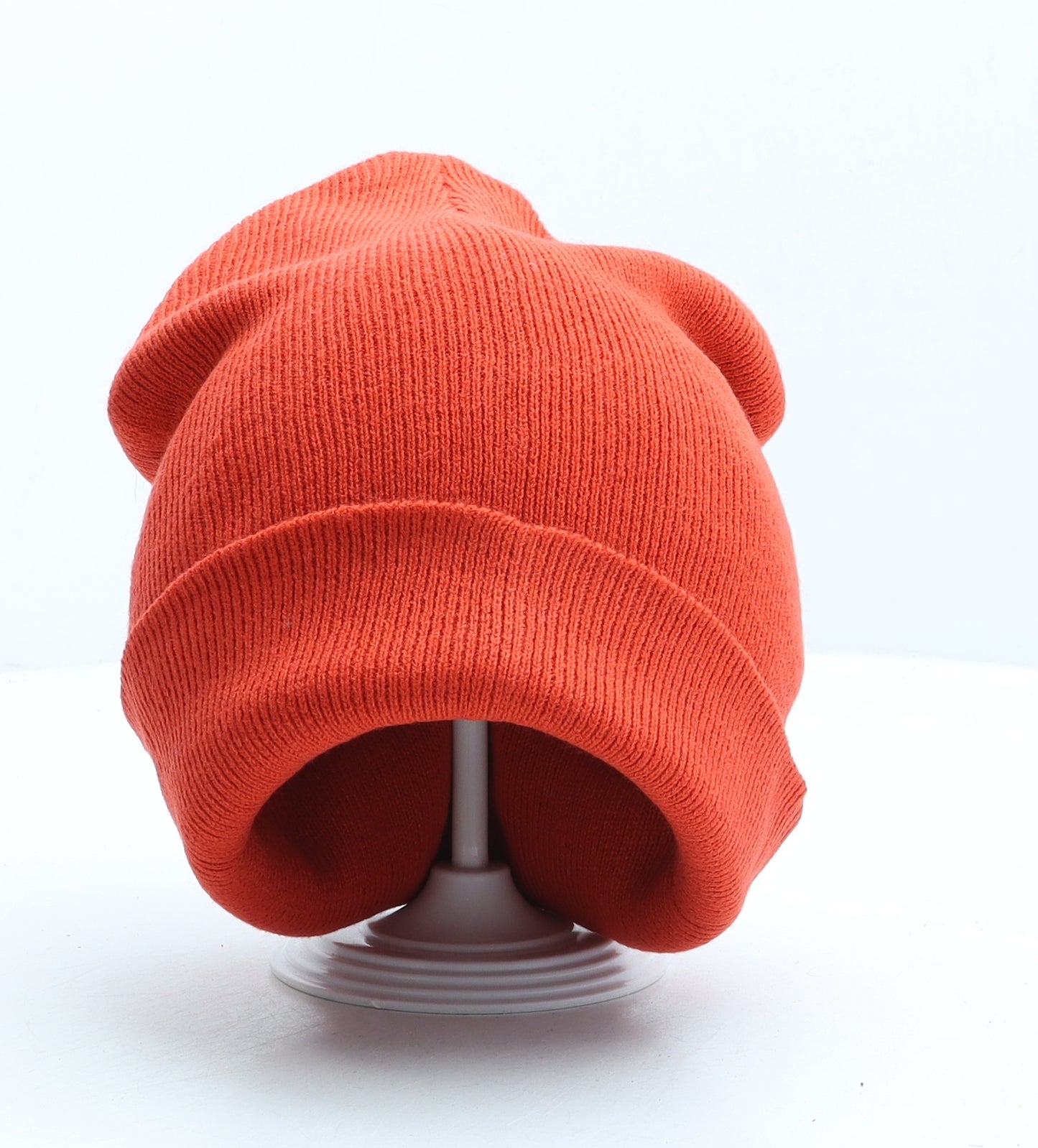 Preworn Mens Orange Acrylic Beanie One Size