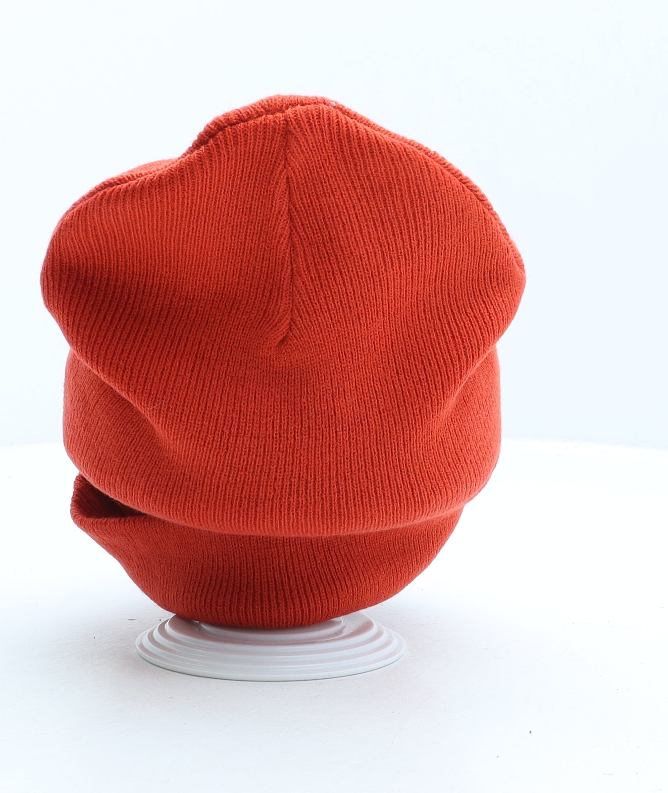Preworn Mens Orange Acrylic Beanie One Size