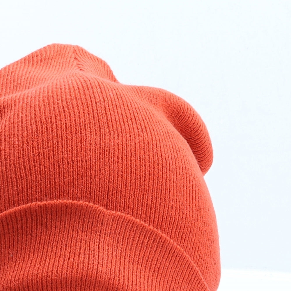 Preworn Mens Orange Acrylic Beanie One Size