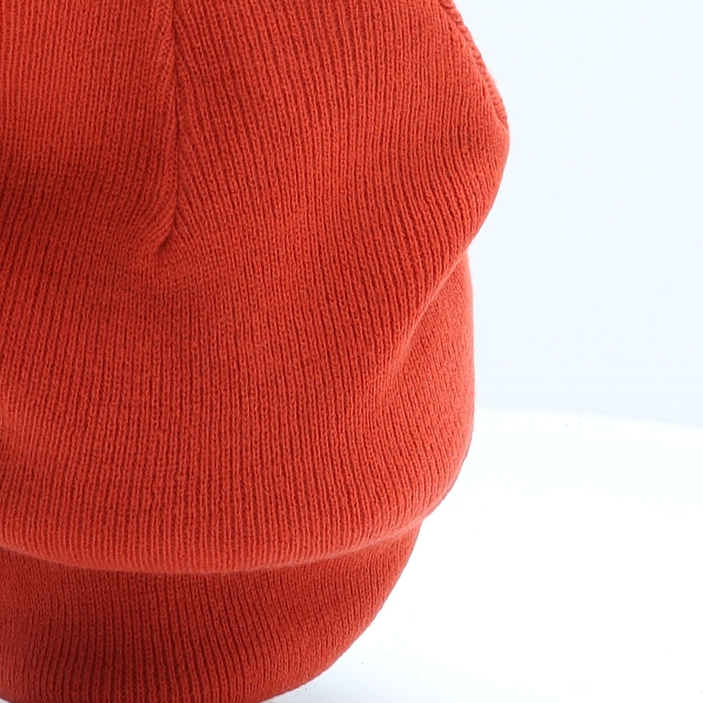 Preworn Mens Orange Acrylic Beanie One Size