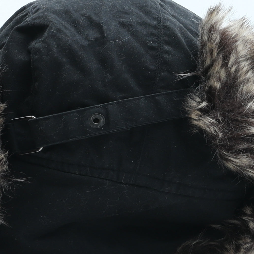 Marks and Spencer Mens Black Cotton Trapper Hat Size M