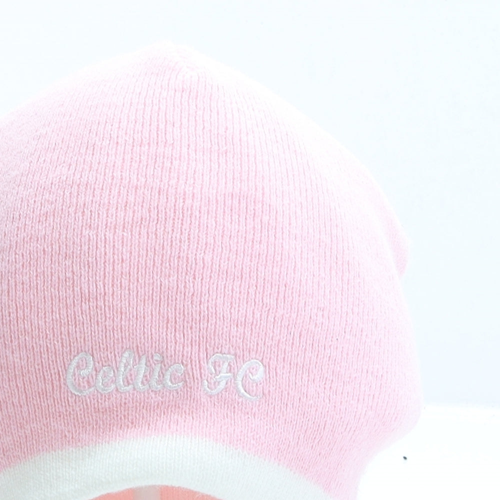 Celtic Football Club Girls Pink Acrylic Beanie One Size
