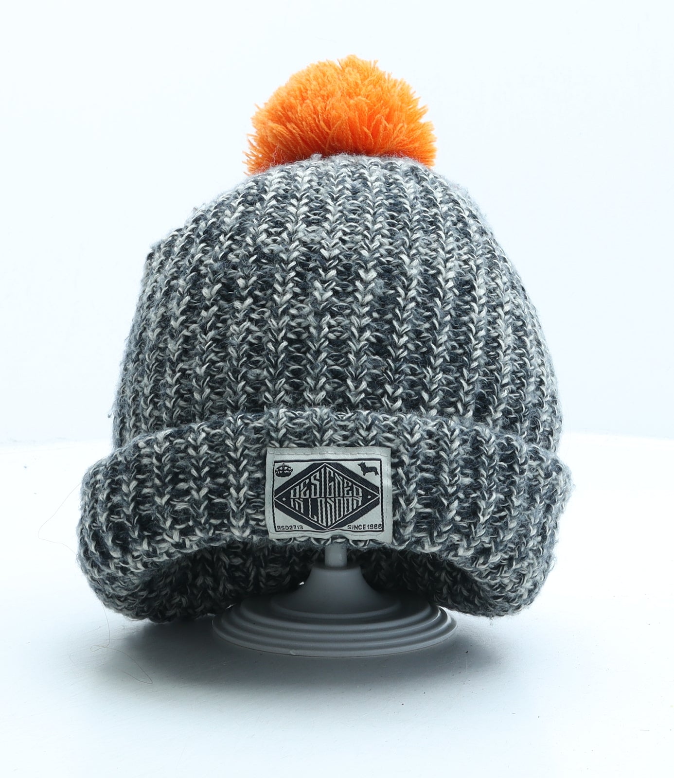 Cedar Wood State Mens Grey Acrylic Beanie One Size
