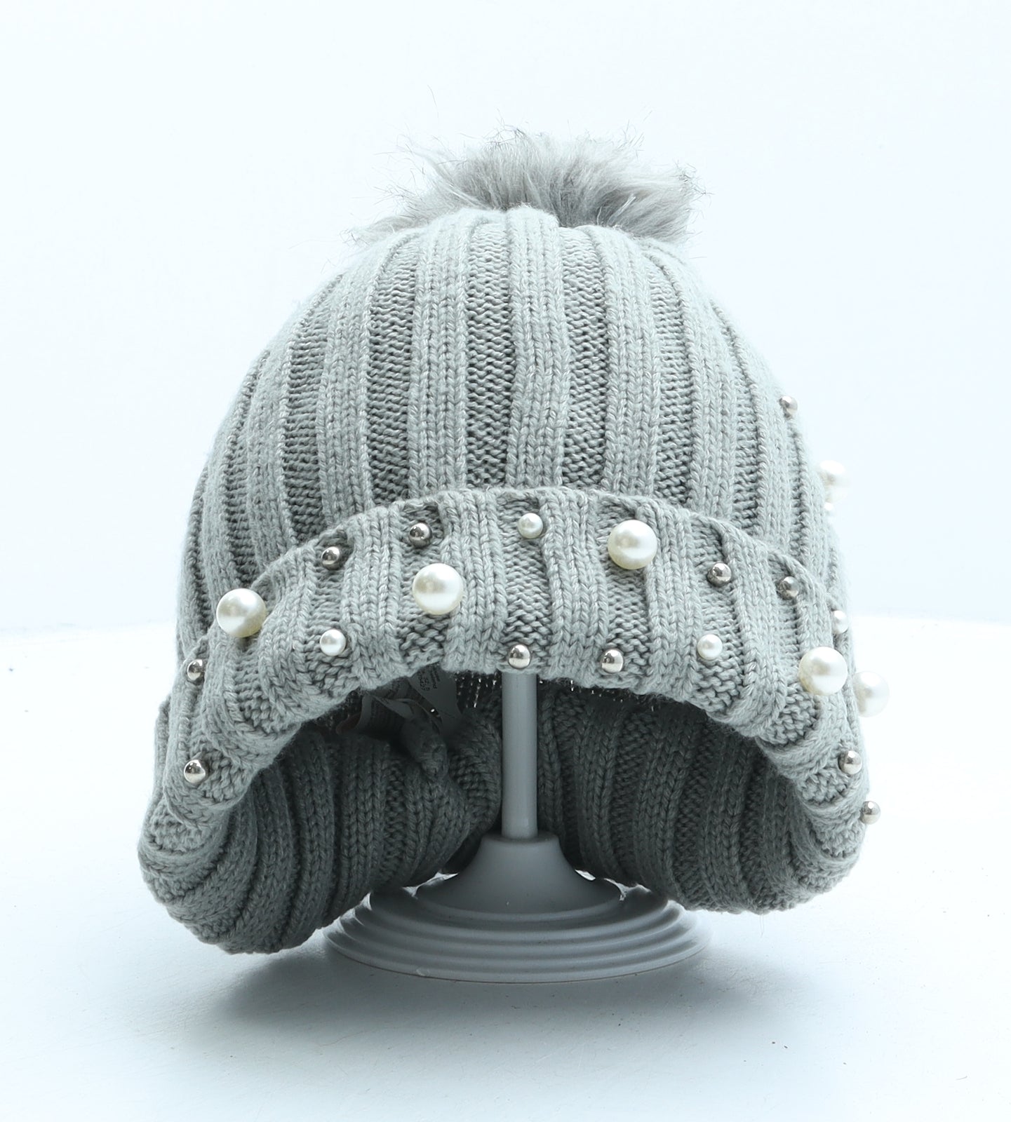 Primark Womens Grey Acrylic Beanie One Size
