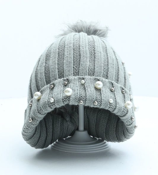 Primark Womens Grey Acrylic Beanie One Size