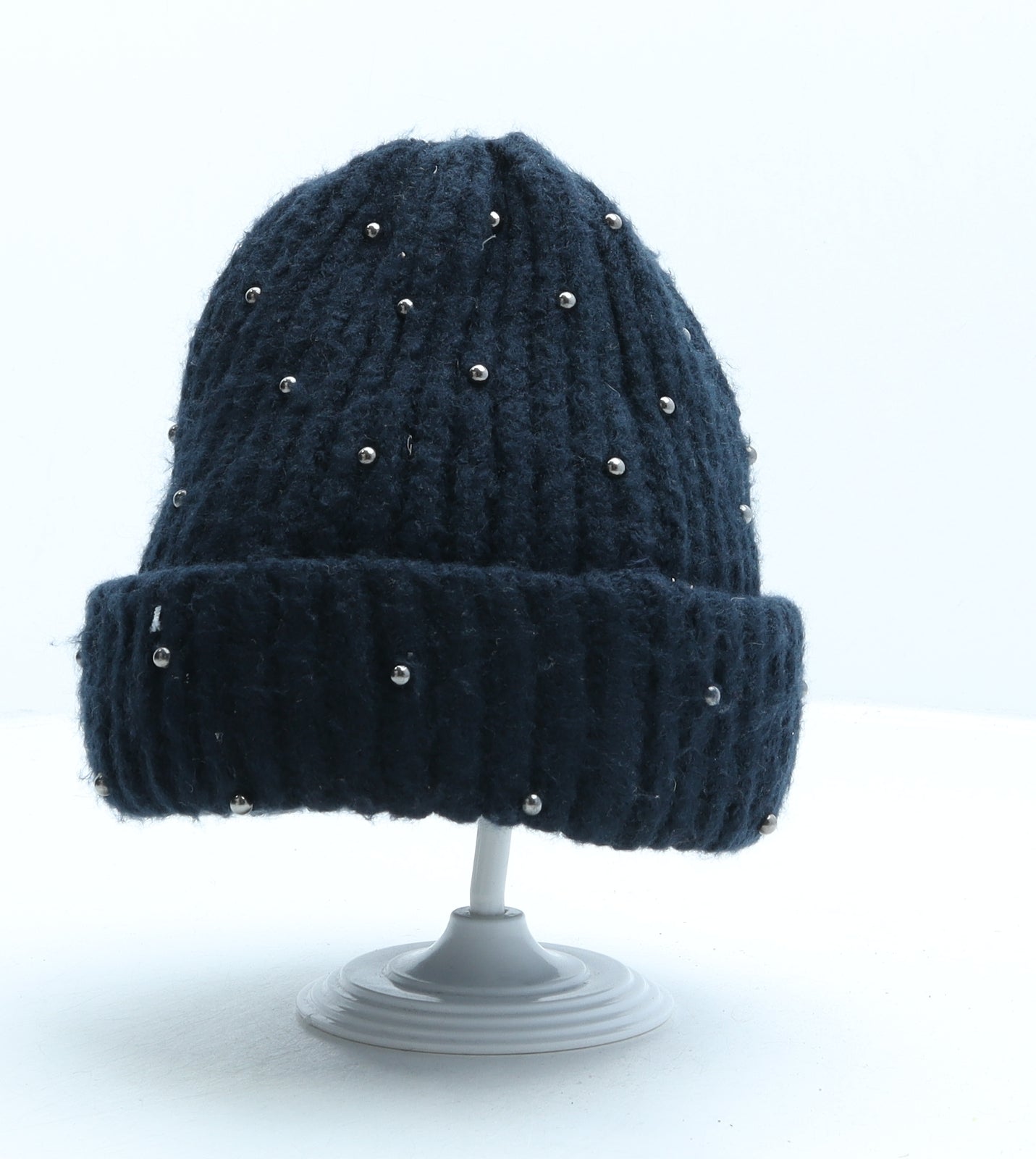 F&F Womens Blue Acrylic Beanie One Size