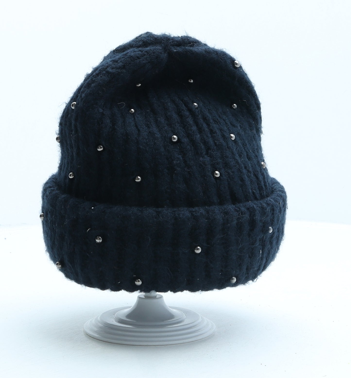 F&F Womens Blue Acrylic Beanie One Size