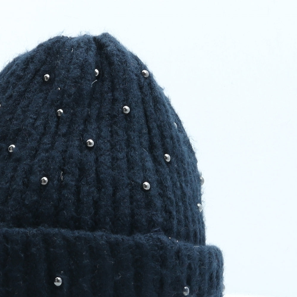 F&F Womens Blue Acrylic Beanie One Size