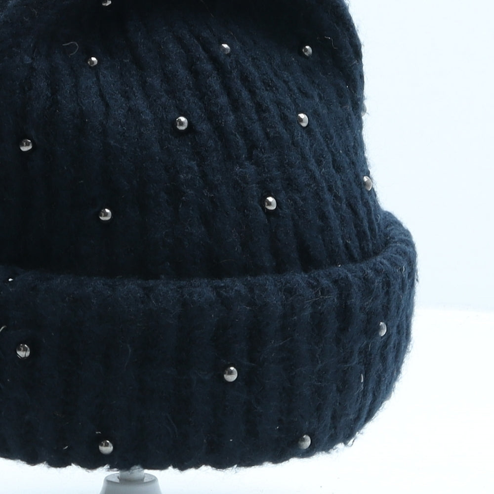 F&F Womens Blue Acrylic Beanie One Size