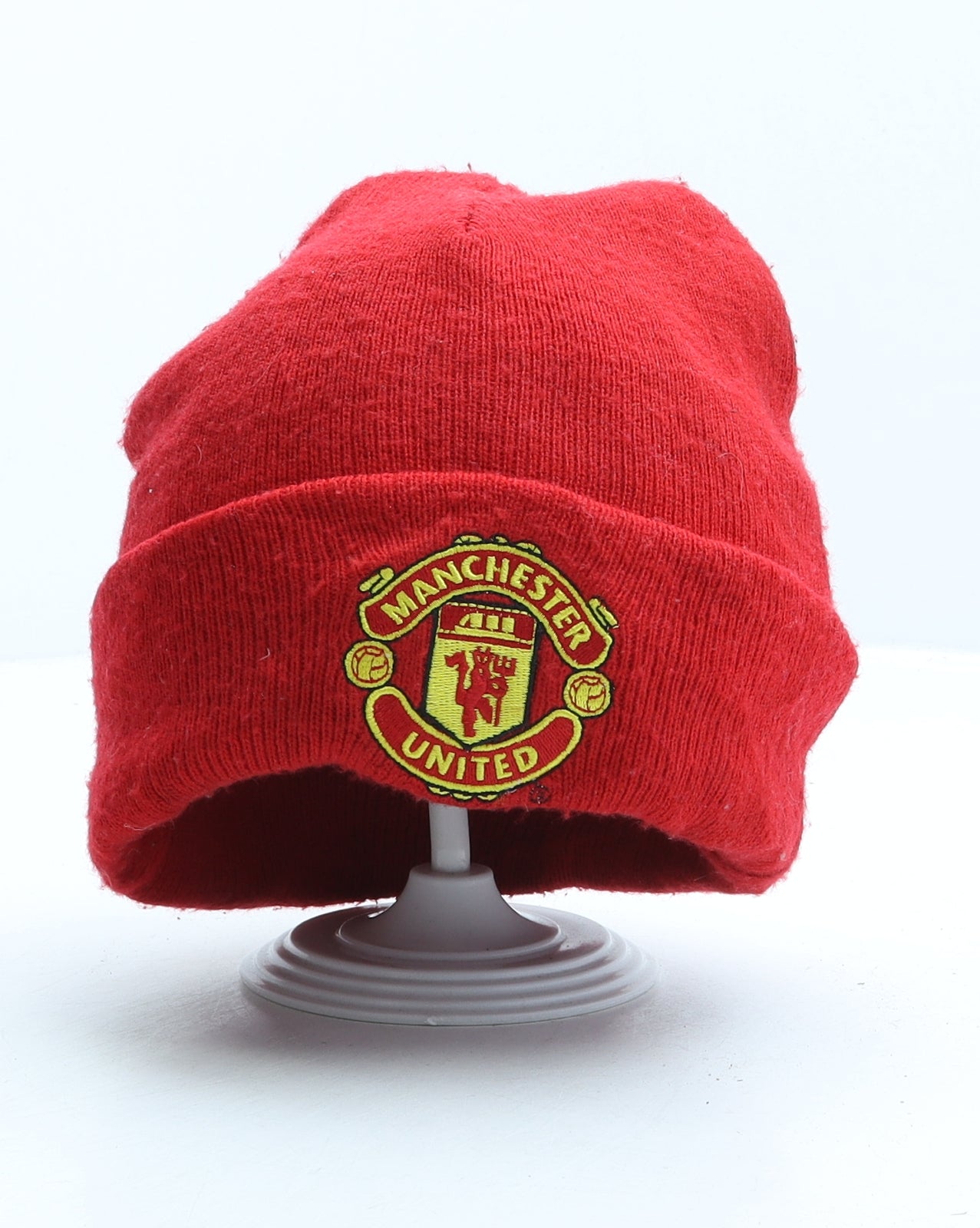 Manchester United Mens Red Acrylic Beanie Size 56