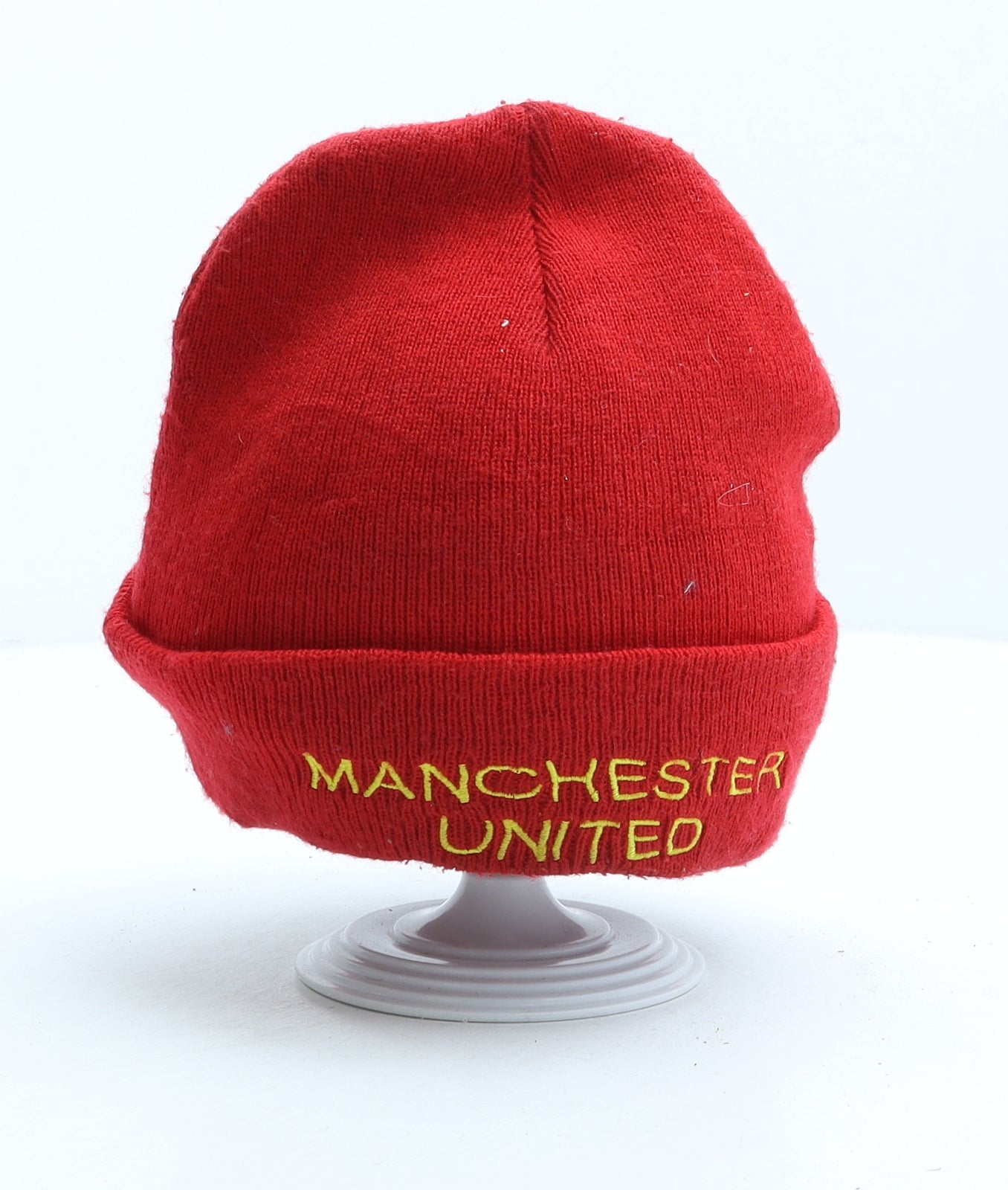 Manchester United Mens Red Acrylic Beanie Size 56
