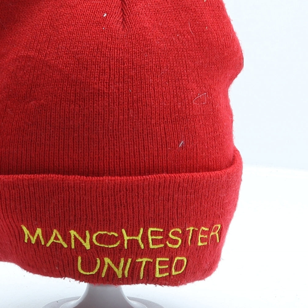 Manchester United Mens Red Acrylic Beanie Size 56