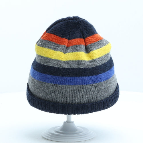 George Boys Multicoloured Striped Acrylic Beanie One Size