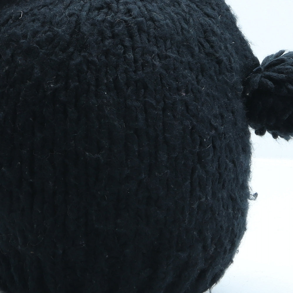 River Island Womens Black Acrylic Beanie One Size - Bear