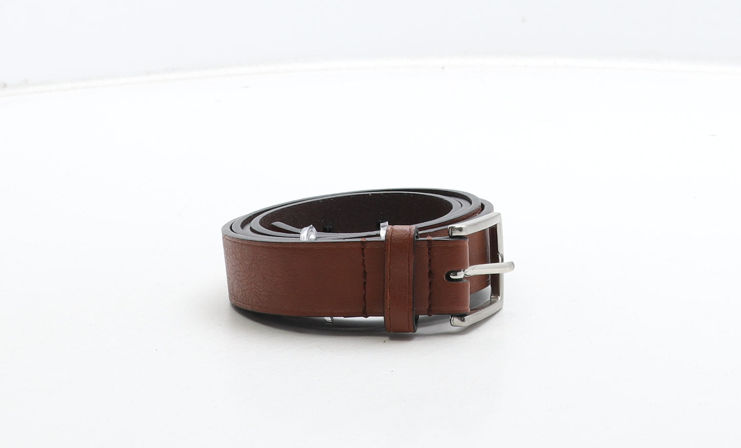 Marks and Spencer Mens Brown Solid Leather Dress Belt Belt Size 42