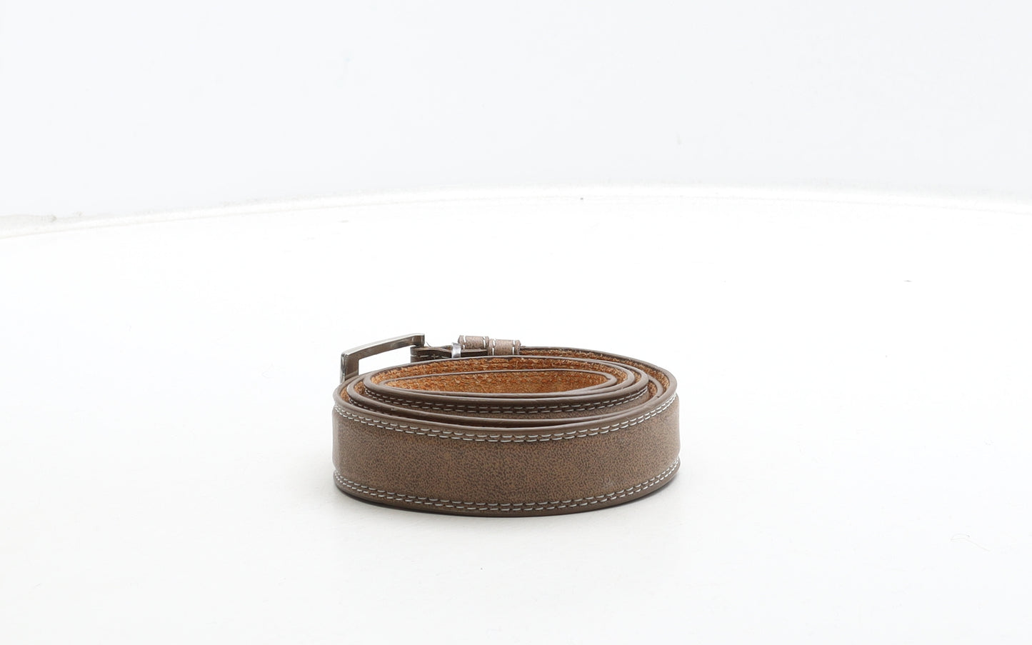 Preworn Mens Brown Solid Leather Dress Belt Belt One Size
