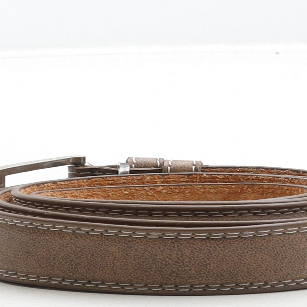 Preworn Mens Brown Solid Leather Dress Belt Belt One Size