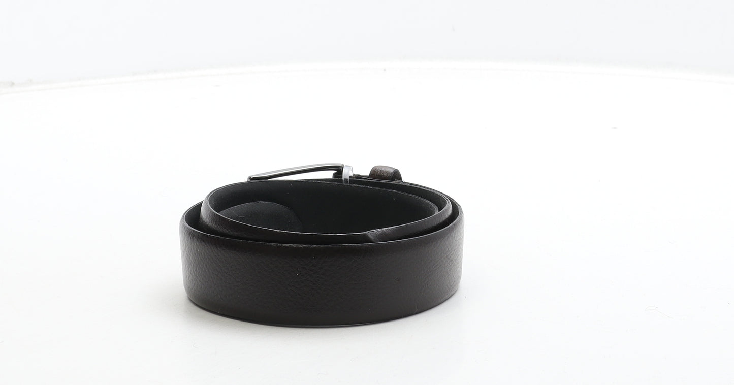 NEXT Mens Black Solid Leather Dress Belt Belt Size M