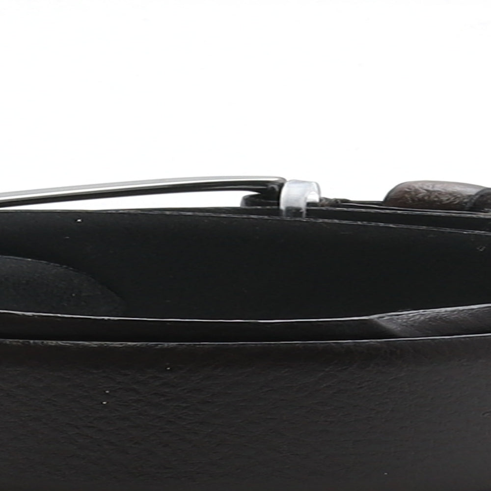 NEXT Mens Black Solid Leather Dress Belt Belt Size M
