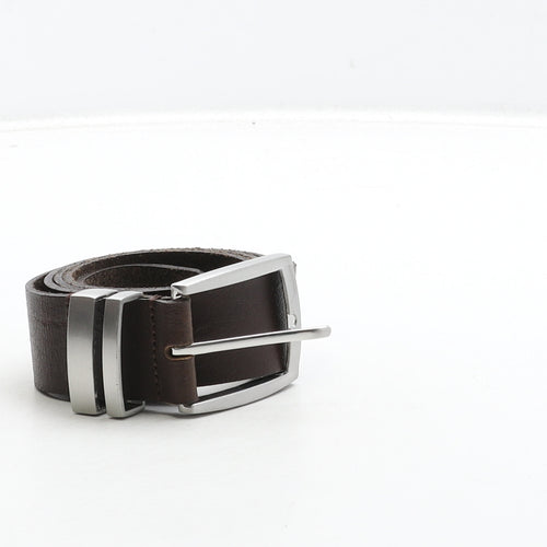 NEXT Mens Brown Solid Leather Dress Belt Belt Size M