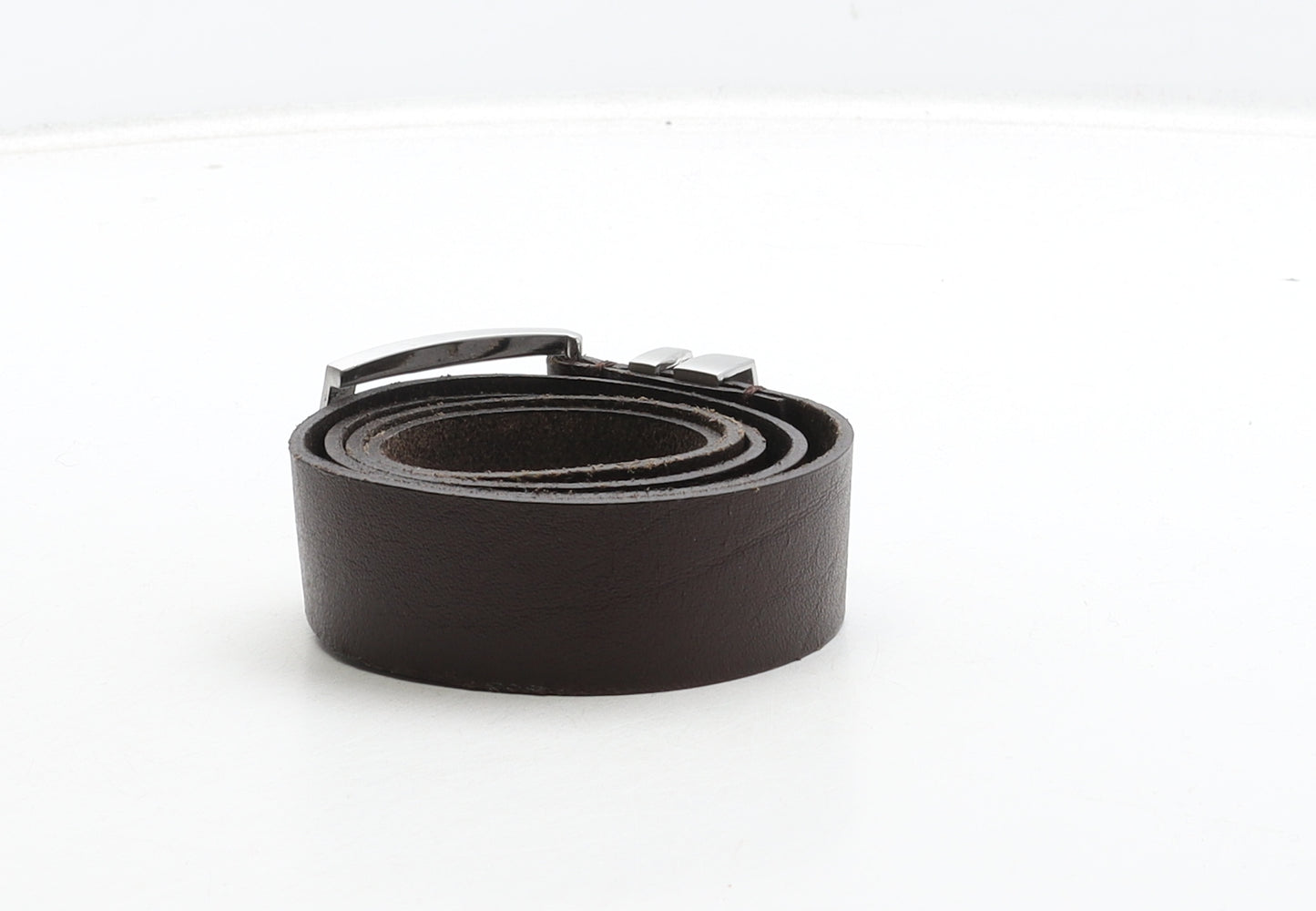 NEXT Mens Brown Solid Leather Dress Belt Belt Size M