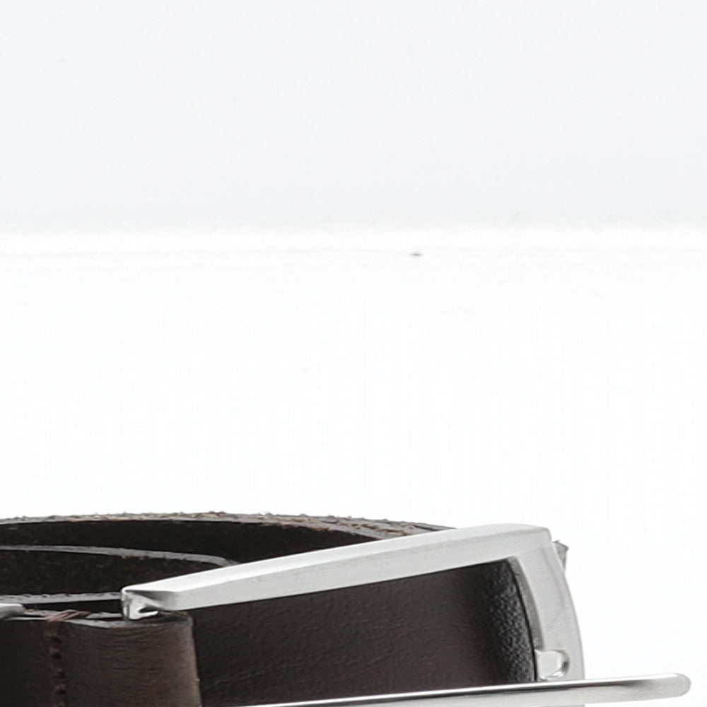 NEXT Mens Brown Solid Leather Dress Belt Belt Size M