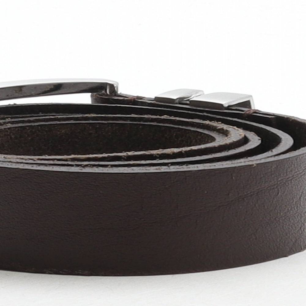 NEXT Mens Brown Solid Leather Dress Belt Belt Size M