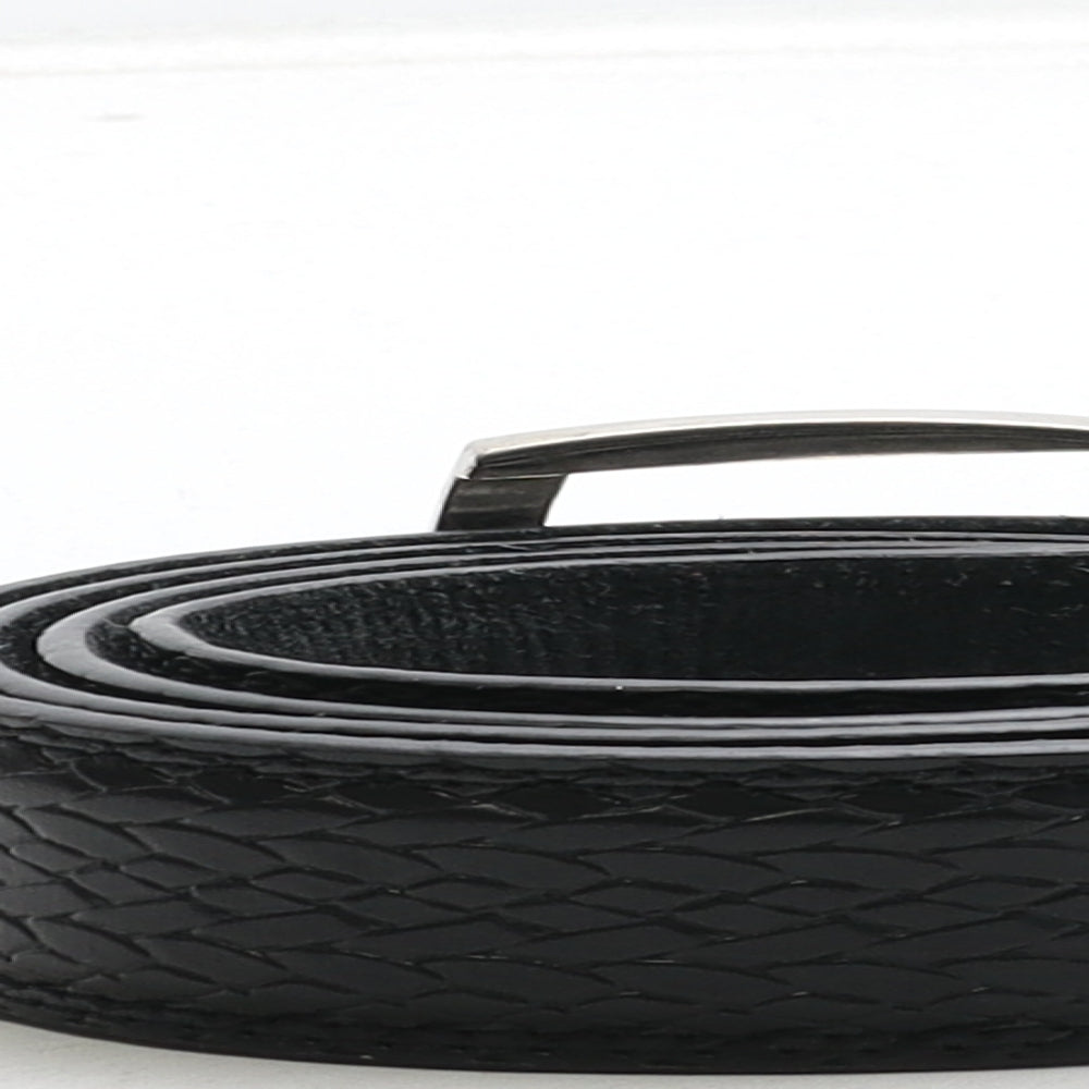 Kensington Mens Black Animal Print Leather Dress Belt Belt Size XL - Croc Texture