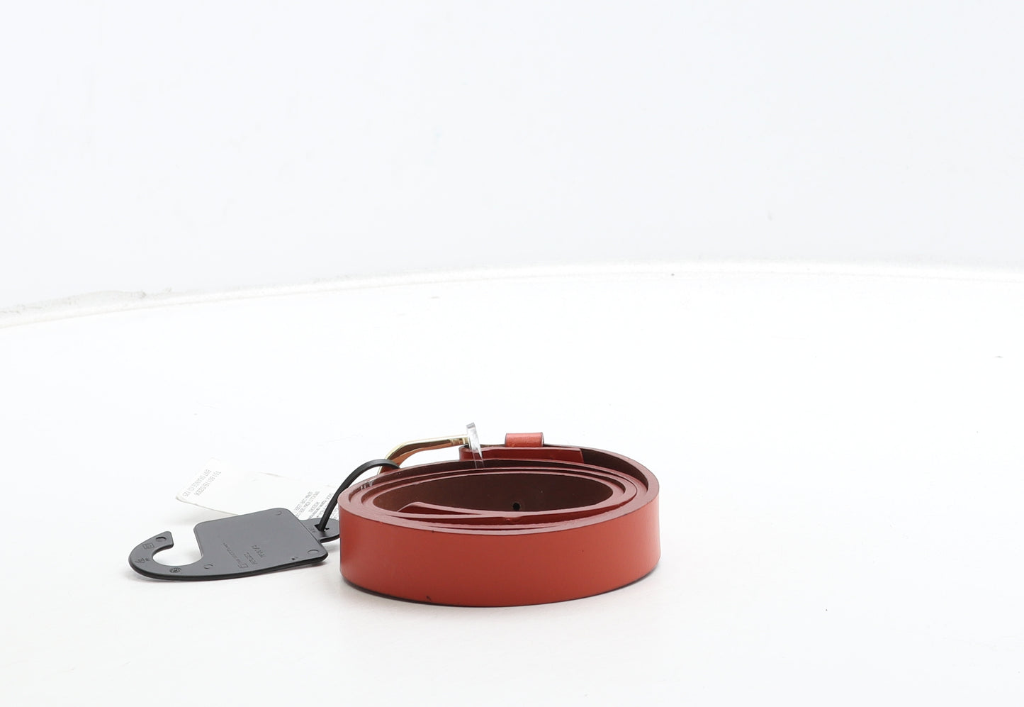 Marks and Spencer Womens Red Solid Leather Basic Belt Belt Size S