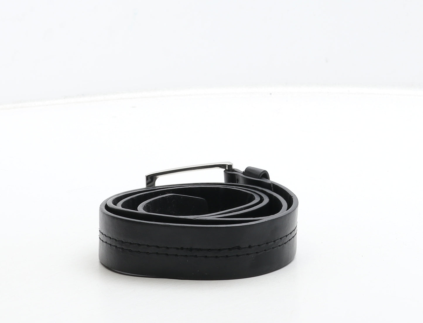 Sophos Mens Black Solid Leather Dress Belt Belt Size XL