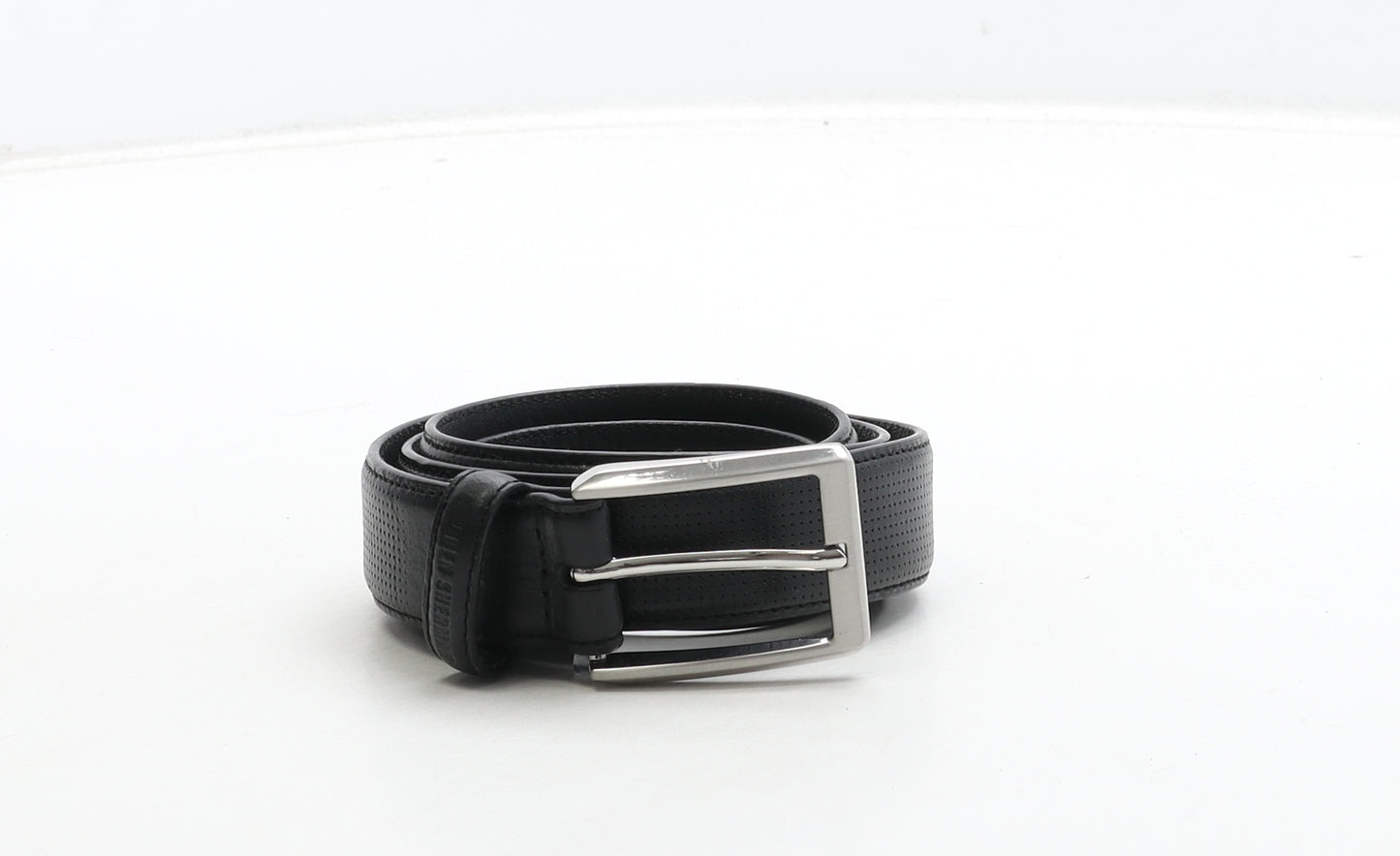 Ben Sherman Mens Black Solid Leather Dress Belt Belt Size 46