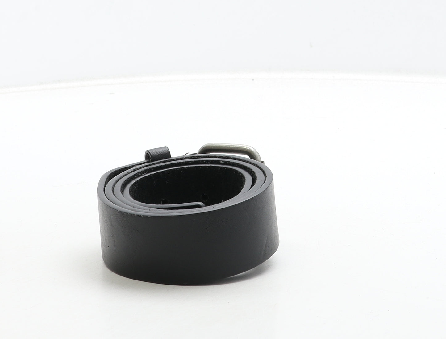 Kensington Mens Black Solid Leather Dress Belt Belt Size S