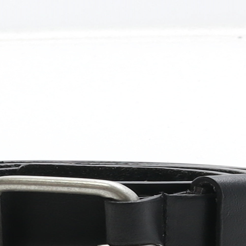 Kensington Mens Black Solid Leather Dress Belt Belt Size S