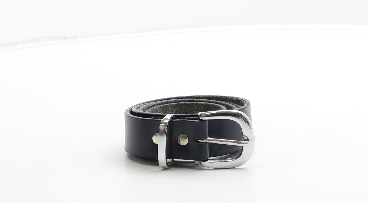 Preworn Womens Blue Solid Leather Basic Belt Belt Size L