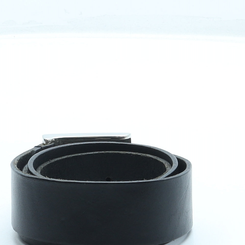 Ted Baker Mens Black Solid Leather Dress Belt Belt Size 32