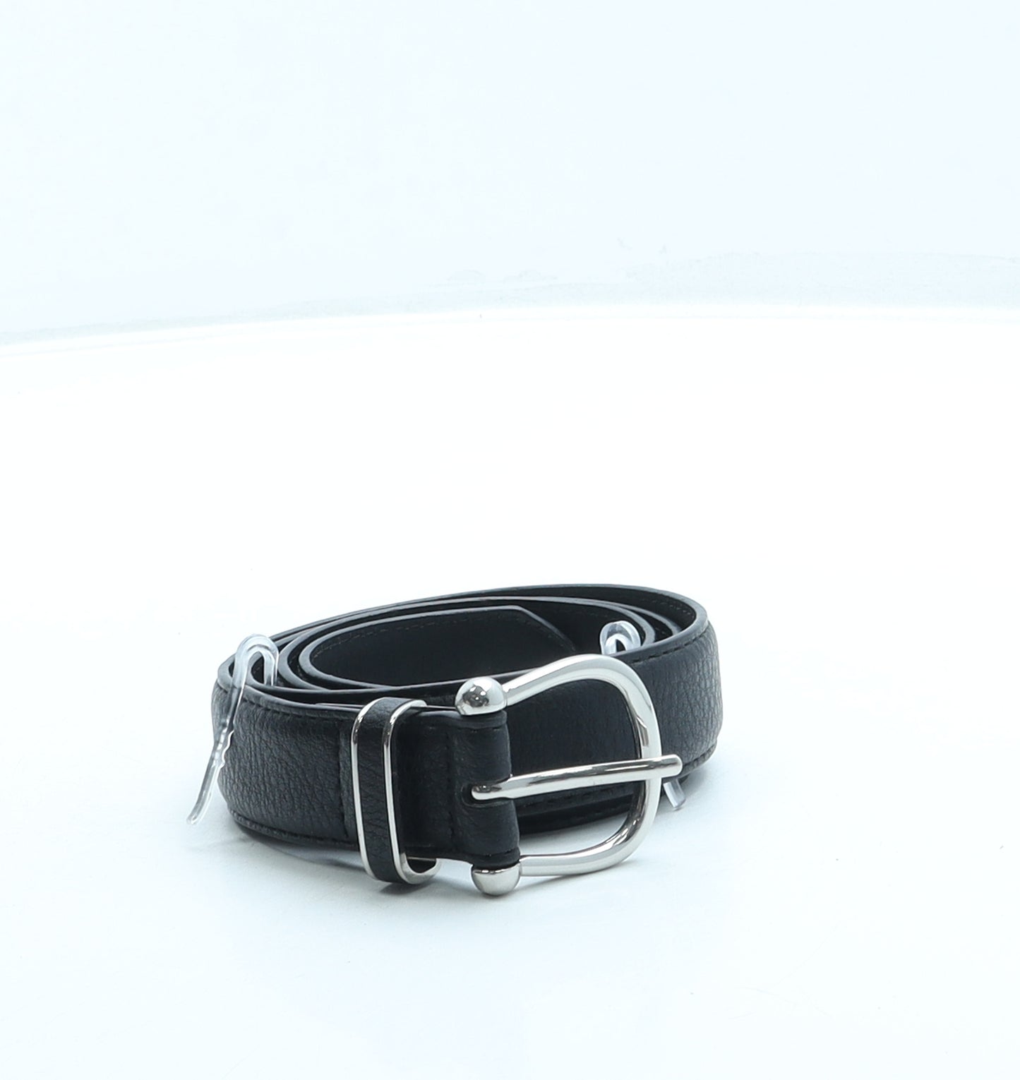 NEXT Womens Black Solid Faux Leather Fashion Belt Belt Size S