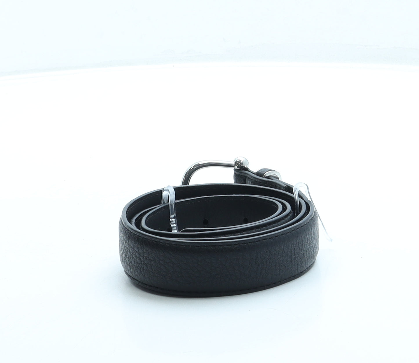 NEXT Womens Black Solid Faux Leather Fashion Belt Belt Size S
