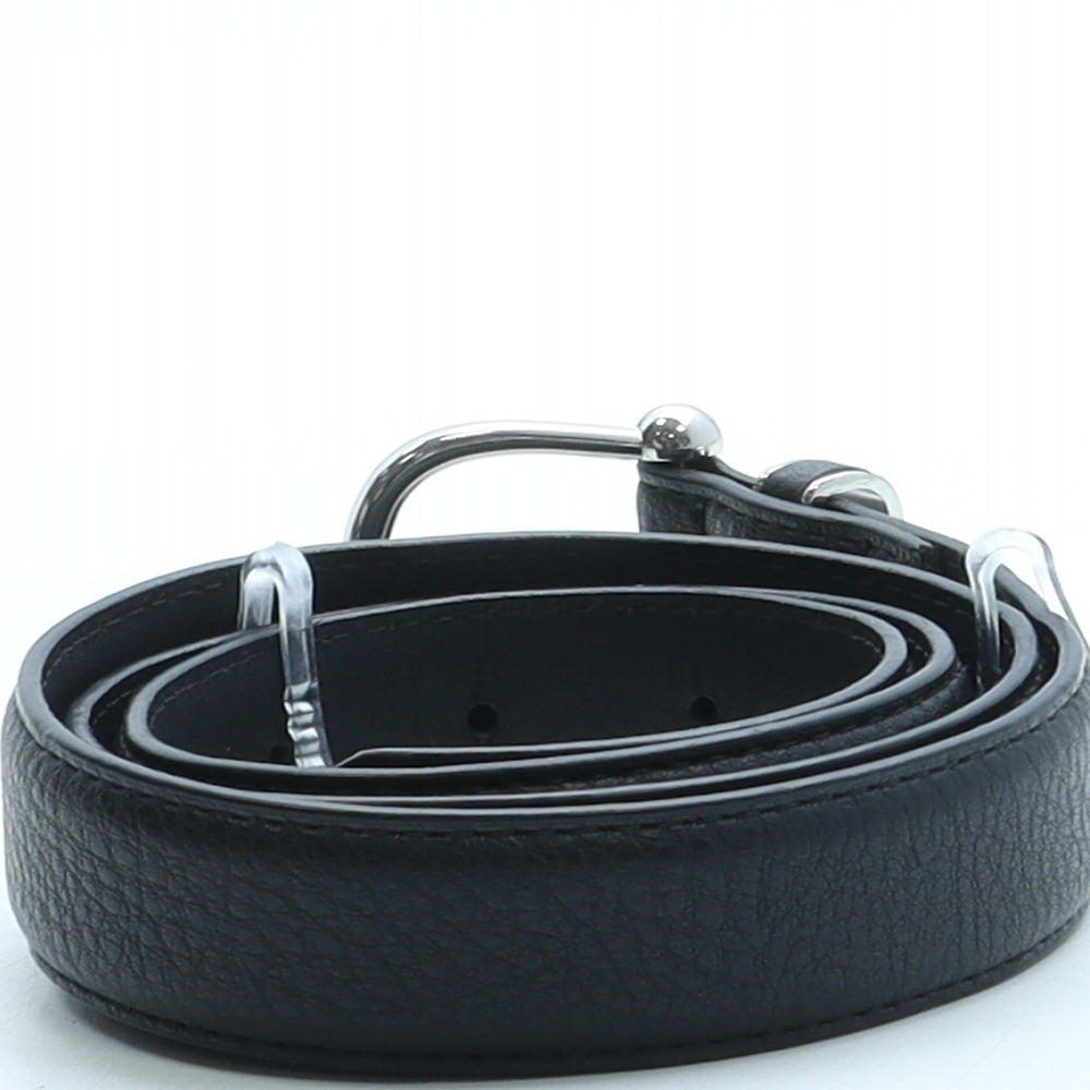 NEXT Womens Black Solid Faux Leather Fashion Belt Belt Size S