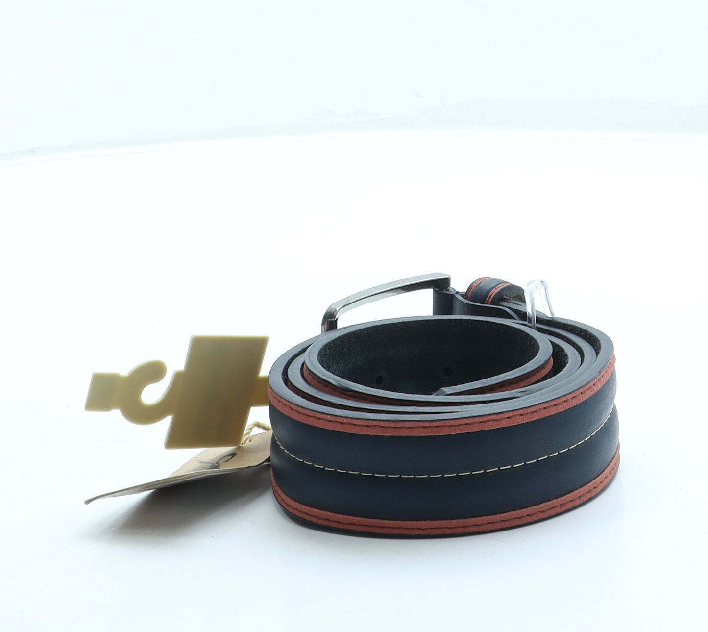 Canyon Belts Mens Blue Solid Leather Dress Belt Belt Size 34