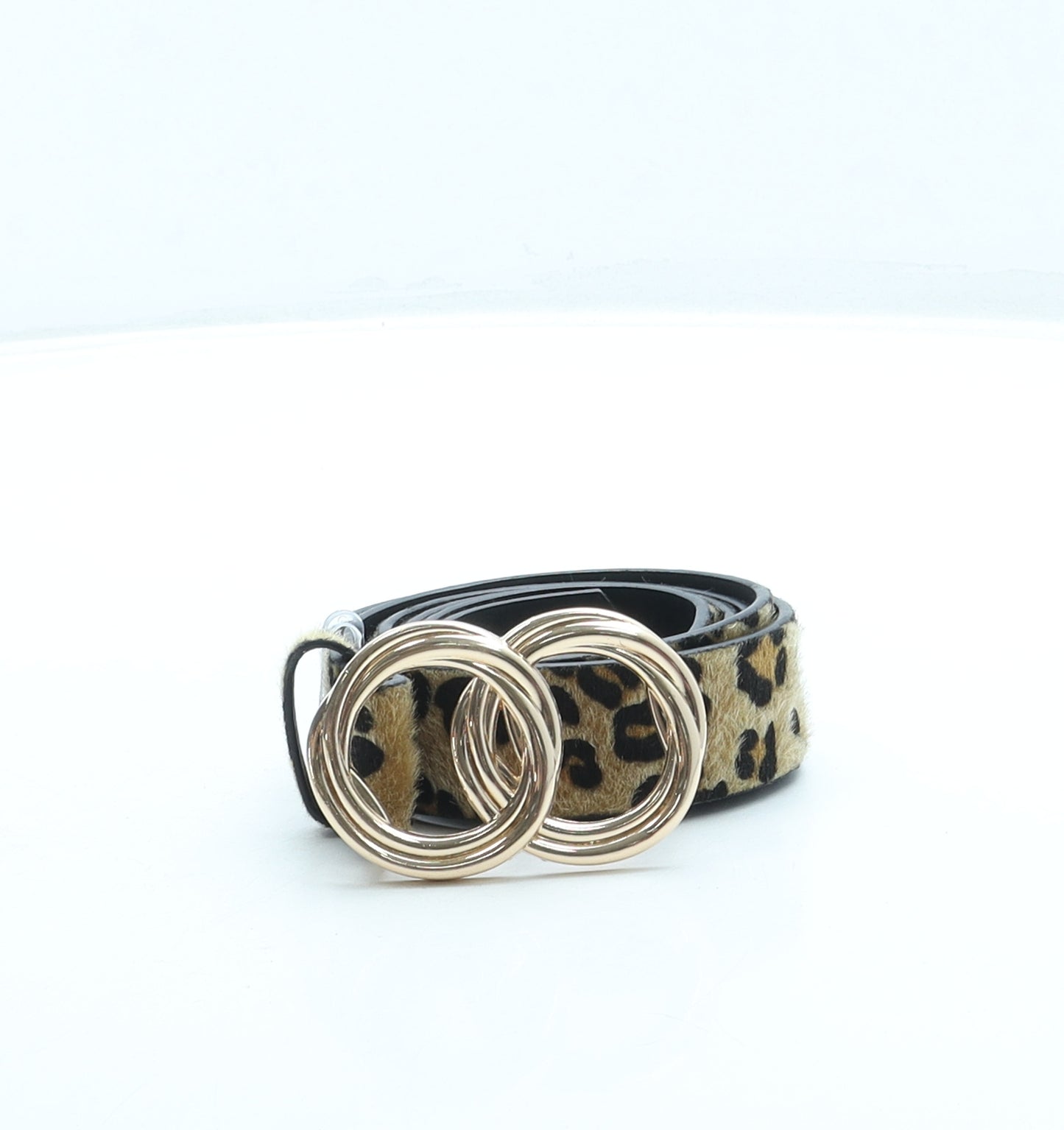 Primark Womens Beige Animal Print Polyester Fashion Belt Belt Size XL