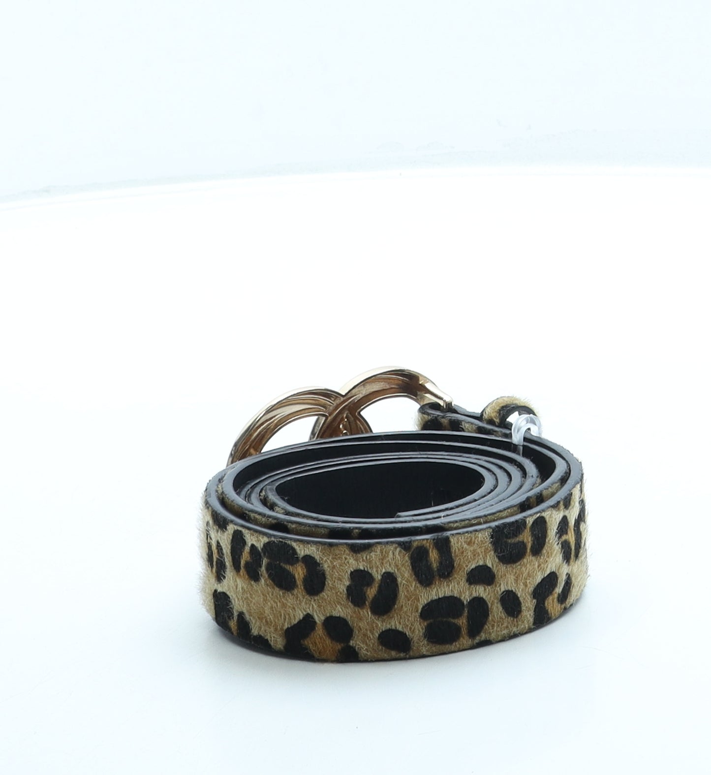 Primark Womens Beige Animal Print Polyester Fashion Belt Belt Size XL